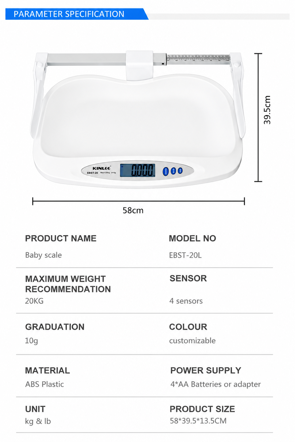 Digital Baby Scale with Height Metre - Image 2