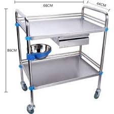 Stainless Steel Dressing Trolley for Hospital - Image 2